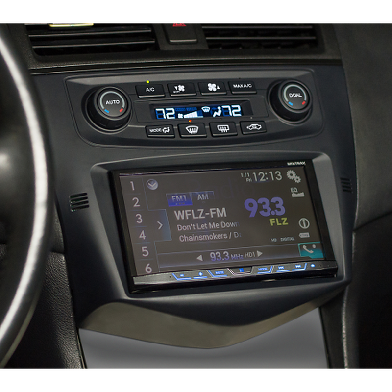 PAC Audio RPK4HD1101, installed dash kit with touchscreen radio and climate controls in vehicle