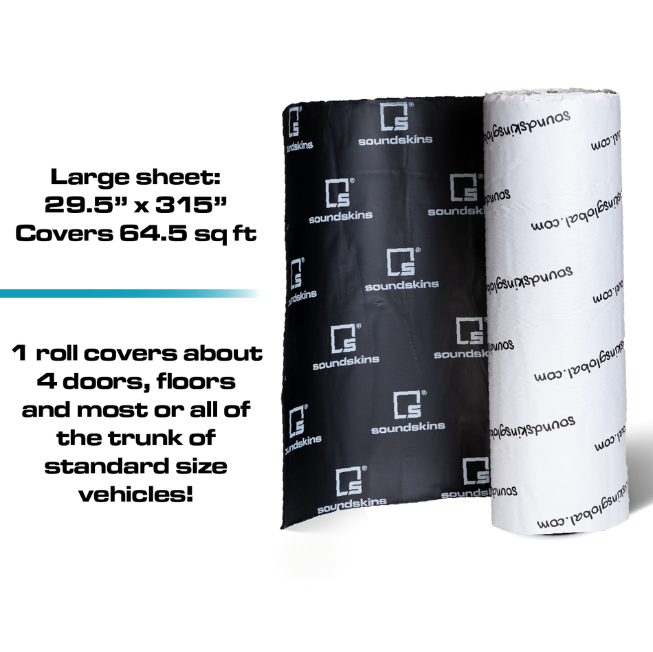 SoundSkins | Pro Plus Sound Deadening Kit | SSK-PROPLUS | 3 Layers (Acoustic Foam, Foil, Rubber Butyl), 64.5 sq ft