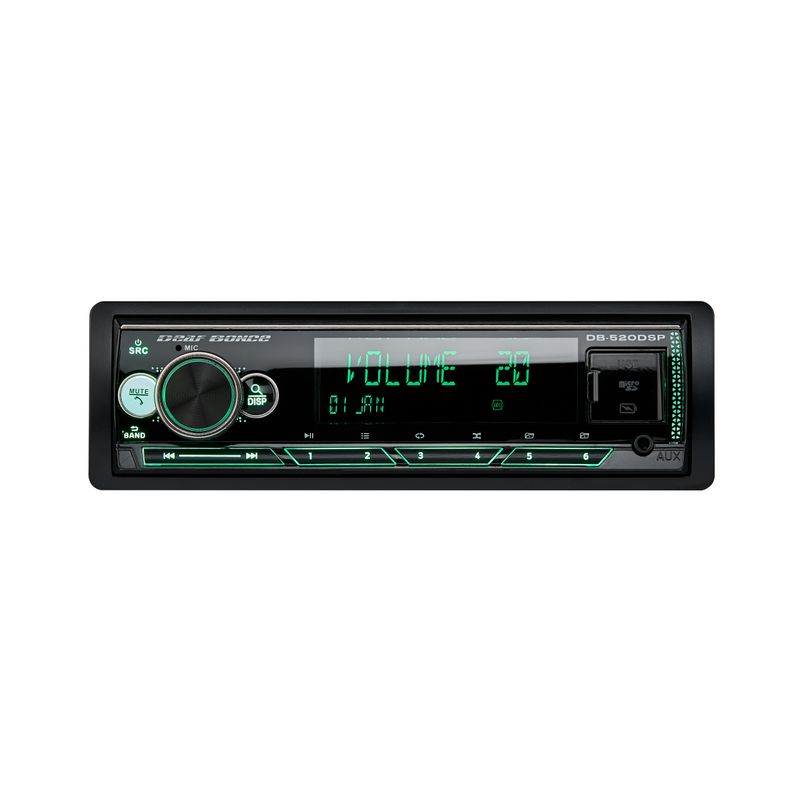 カーオーディオ DPX-5201M Deaf Bonce DB‑520DSP 1‑DIN DSP Radio Receiver – 4×25W RMS Built‑In