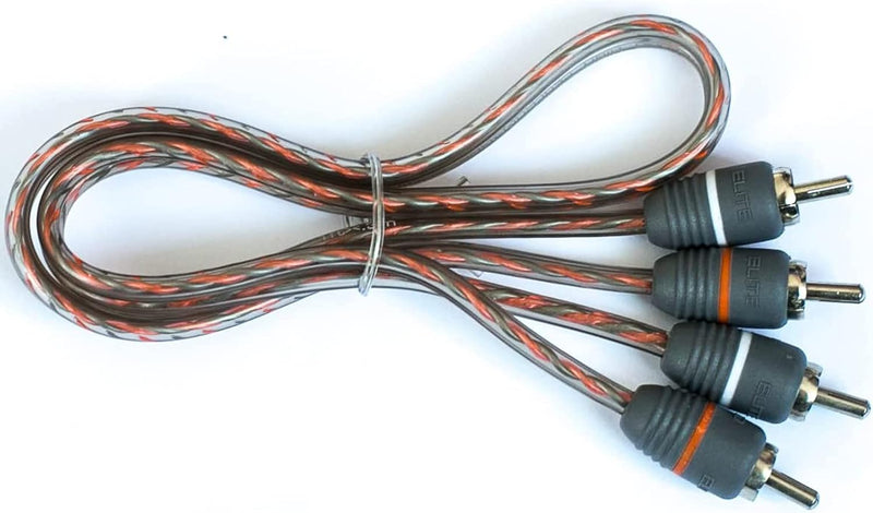 Elite Audio EA-RCA1.5 Standard 2-Ch RCA Cable - 1.5ft. Male to Male Twisted Wire Pair with Noise Reduction