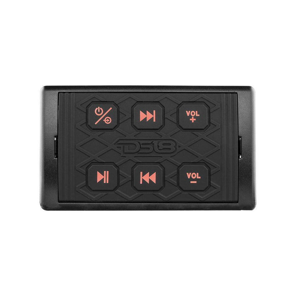 DS18 DS-BTRC-SQ Marine Waterproof Universal Bluetooth Streaming Audio receiver W/ Controller Works W/ android and iPhone Square DS18