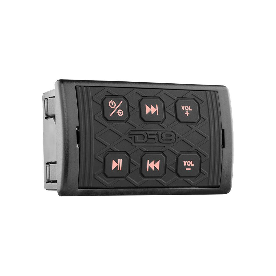 DS18 DS-BTRC-SQ Marine Waterproof Universal Bluetooth Streaming Audio receiver W/ Controller Works W/ android and iPhone Square DS18