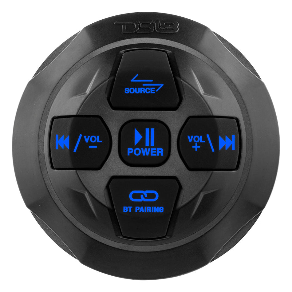 DS18 DS-BTRCRMIC Marine And Powersports Waterproof Bluetooth Audio Receiver With Controls and Microphone