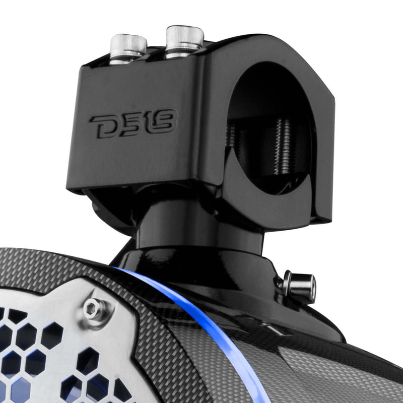DS18 DS-CF-X8TP HYDRO 8 Inch Marine Towers with Integrated RGB LED Lights 3755 Watts Black Carbon Fiber DS18