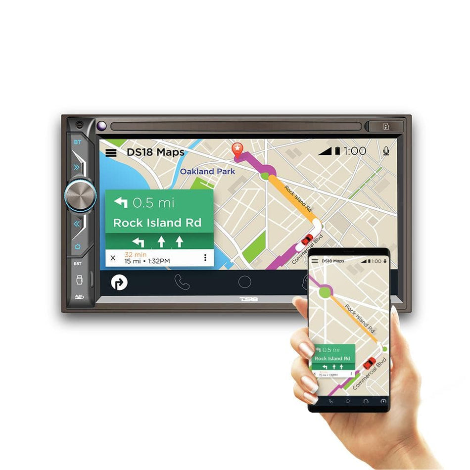 DS18 DS-DDX6.9ML 6.9 Inch Touchscreen Mechless Double-Din Headunit W/ Bluetooth USB and Mirror Link DS18