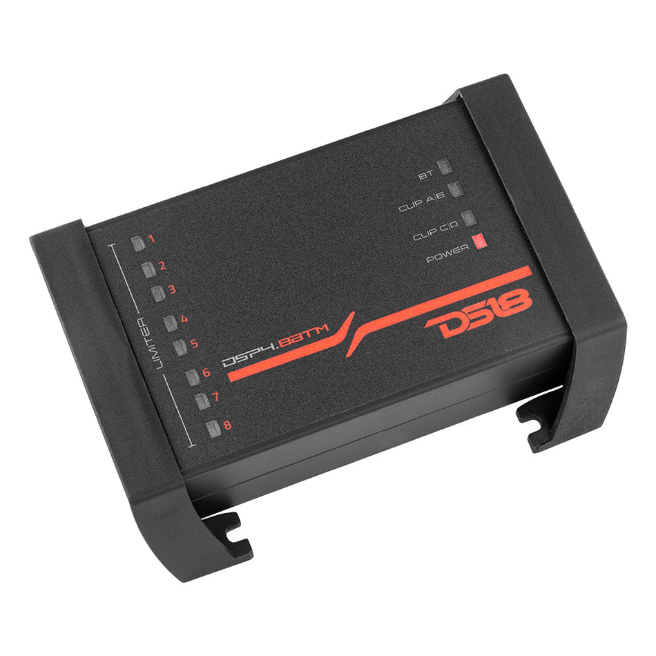 DS18 DS-DSP4.8BTM 4-Channel In and 8-Channel Out Digital Sound Processor with Bluetooth and LCD Screen DS18