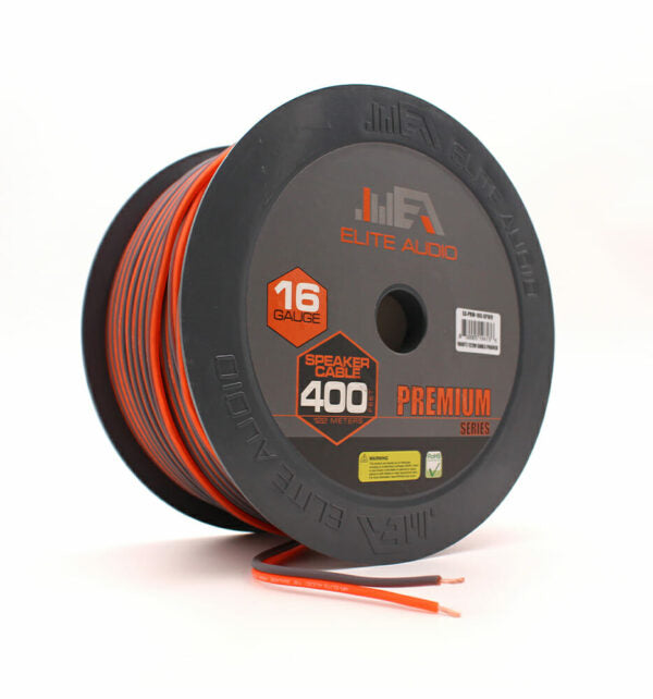 Elite Audio 16 Gauge CCA Speaker Wire – 400ft | Premium Car Audio Cable for Subwoofers & Amplifiers