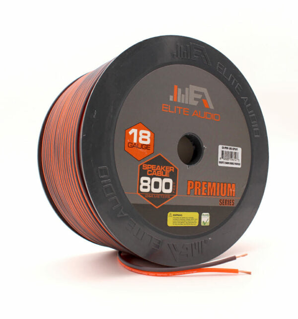 Elite Audio 800ft 18 Gauge CCA Speaker Wire – Premium Cable for Car Audio Systems