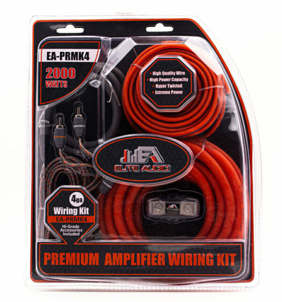 Elite Audio 4 Gauge Amp Kit | Complete CCA Wiring with Mini-ANL