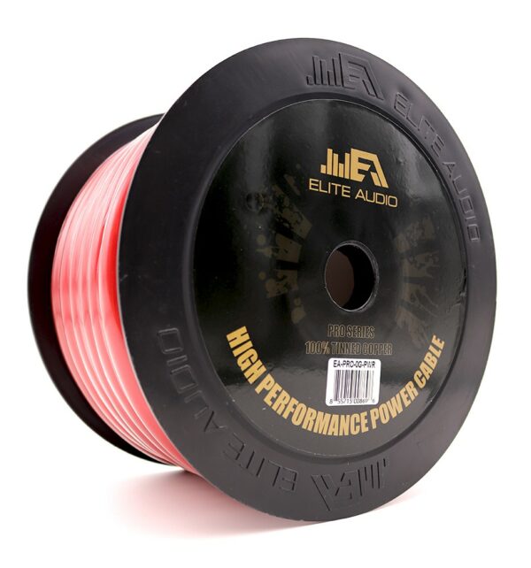 Elite Audio EA-PRO-0GPWR 100% OFC Tinned Copper 0 Gauge Power Wire 50ft | True Gauge | Elite Audio