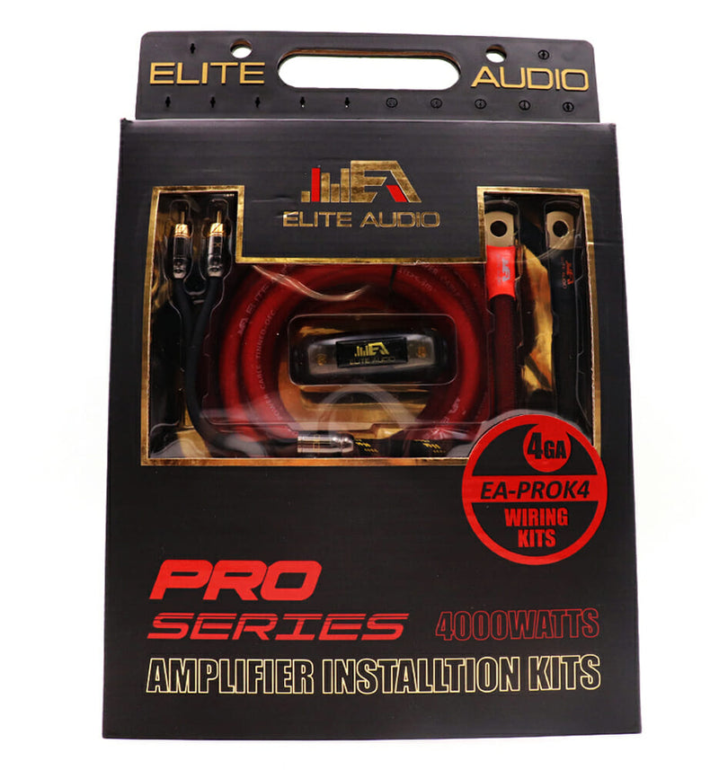 Elite Audio 4 Gauge Amp Kit Pro Series 100% OFC Copper True Gauge Complete Amplifier Wiring Kit