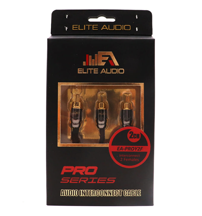 Elite Audio Pro Series 100% OFC Copper RCA Y-Adapter Cable – Dual Female to Single Male Connector