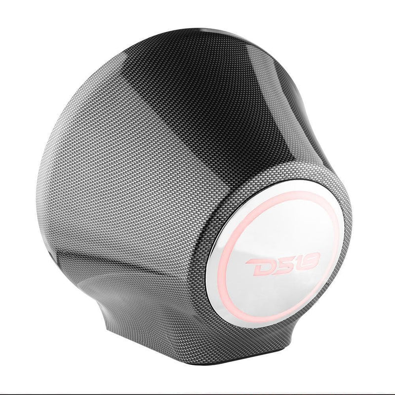 DS18 DS-EN-CFJS8 8 Inch Flat Mount Speaker Pod Universal for Any Application Black Carbon Fiber DS18