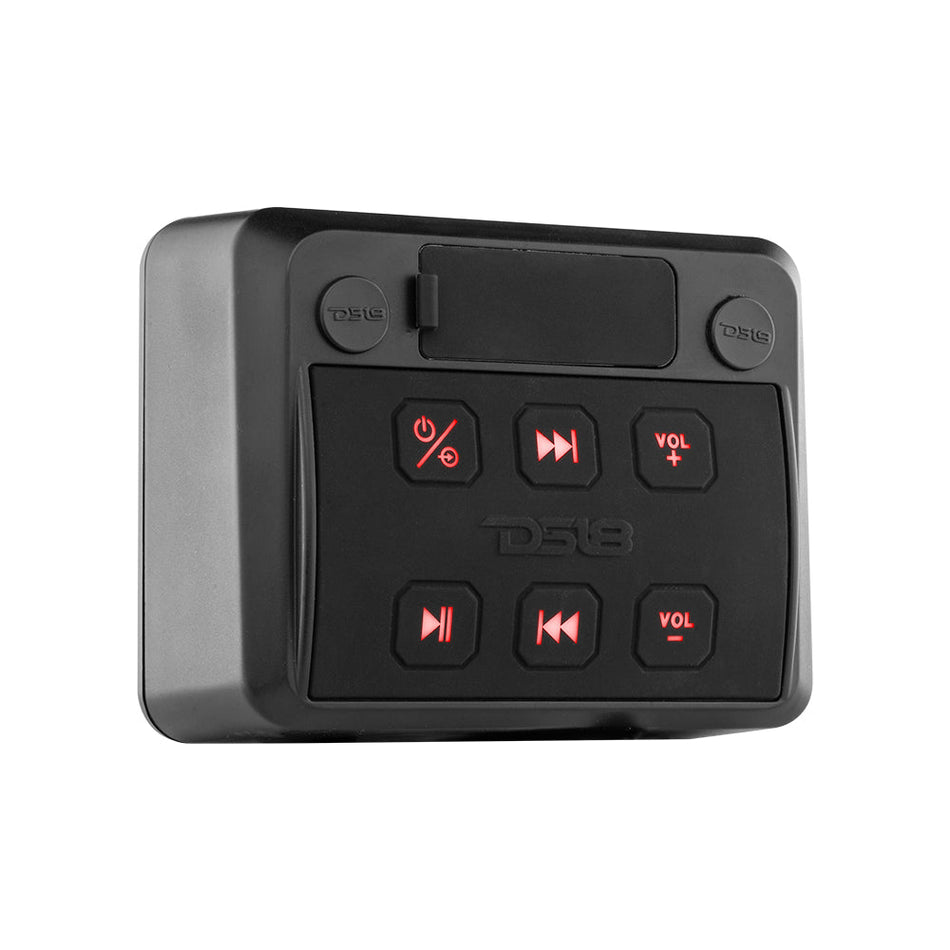 DS18 DS-ENSBTRC-SQ Marine Waterproof Universal Enclosure With Bluetooth Streaming Audio receiver Controller (Works with android and iPhone) DS18