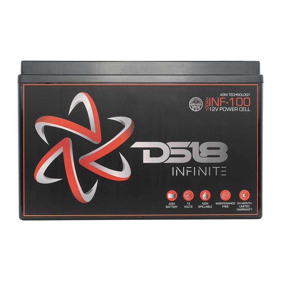 DS18 DS-INF-100 INFINITE 100 AH AGM Power Cell 12 Volt Battery DS18
