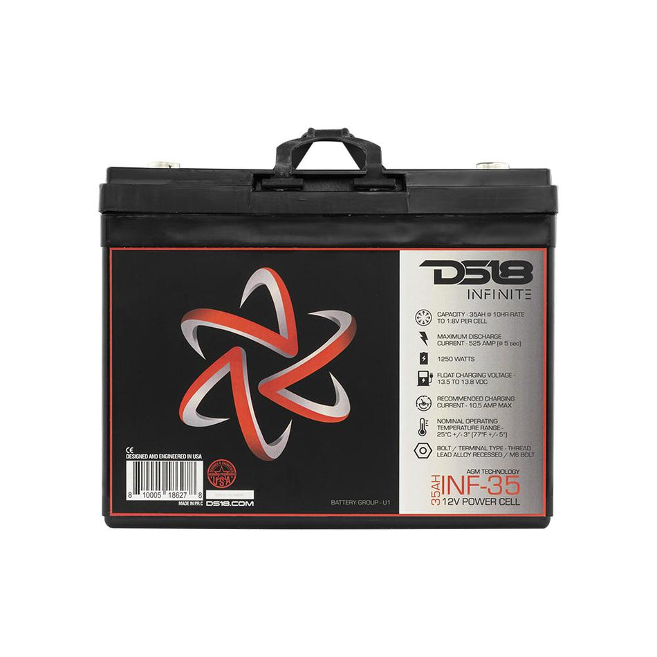 DS18 DS-INF-35 INFINITE 35 AH AGM Power Cell 12 Volt Battery DS18