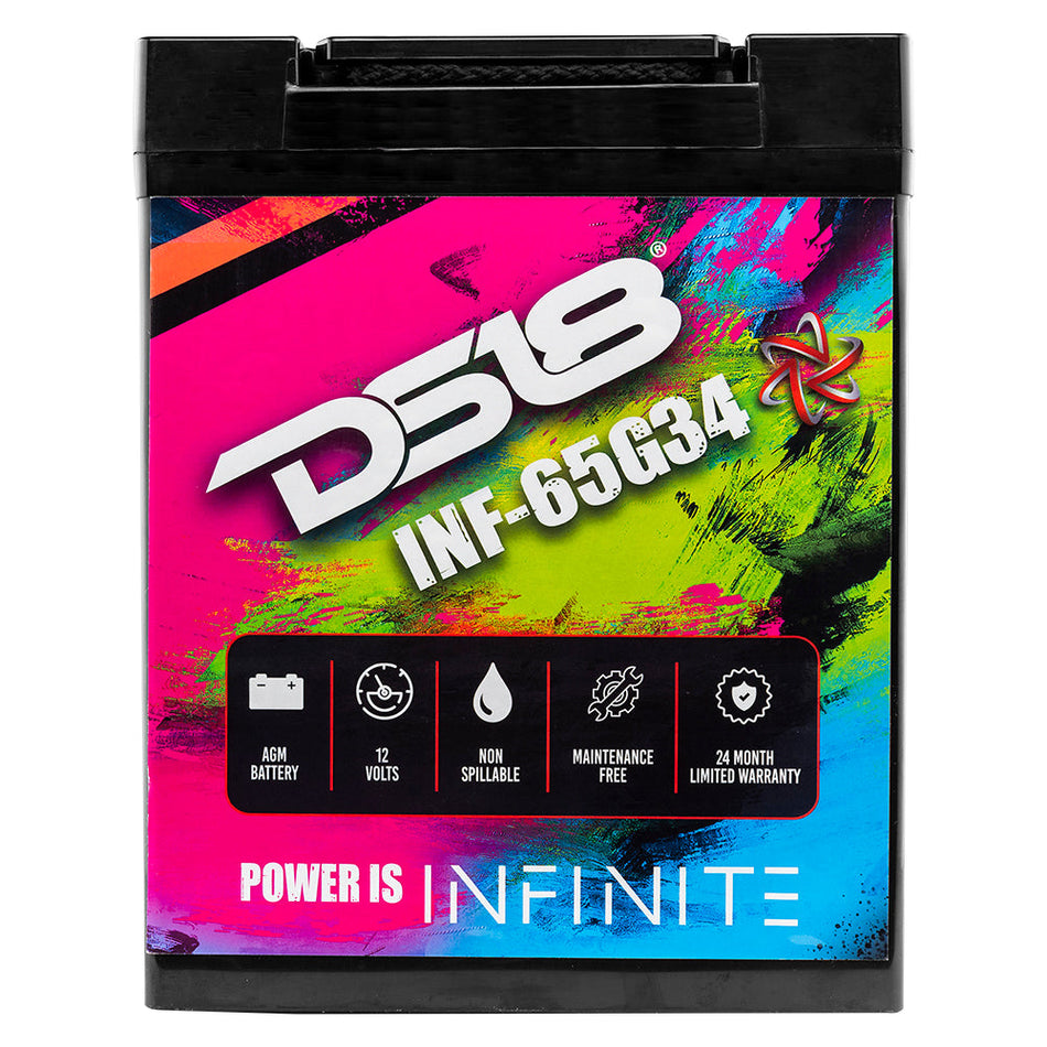 DS18 DS-INF-65G34AH Infinite 65 AH Group 34 Power 12 Volt Battery DS18