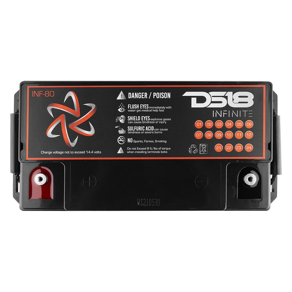 DS18 DS-INF-80 INFINITE 80 AH AGM Power Cell 12 Volt Battery DS18