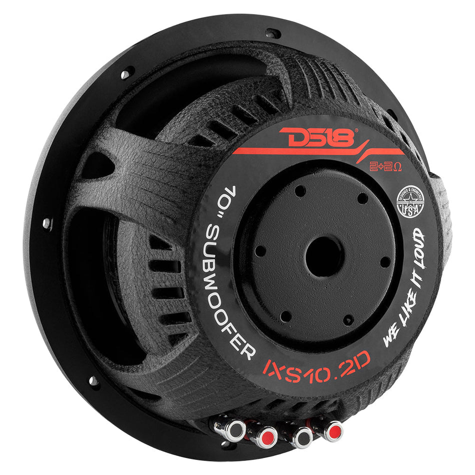 DS18 DS-IXS10.2D IXS Shallow 10 Inch Subwoofer 1200 Watts Dvc 2-Ohm DS18