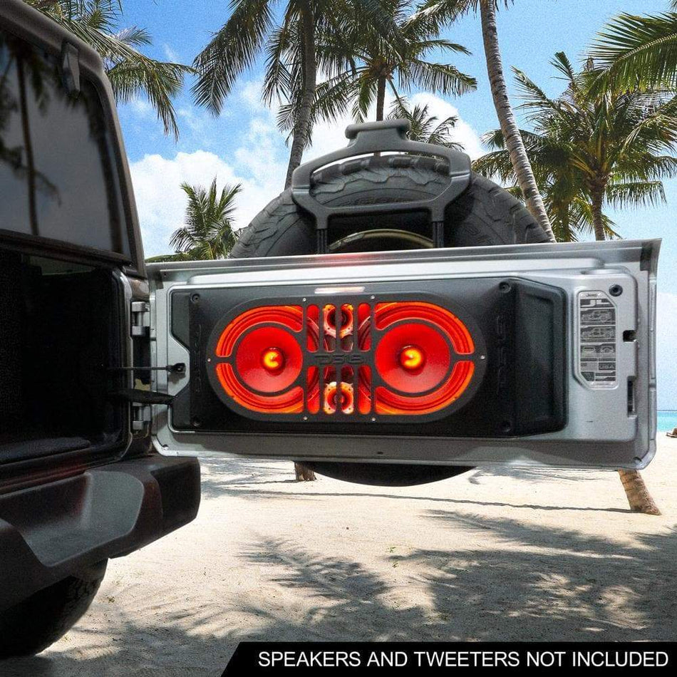 DS18 DS-JMID Jeep Gate Enclosure for 2 X 10 Inch Speakers and Tweeters DS18