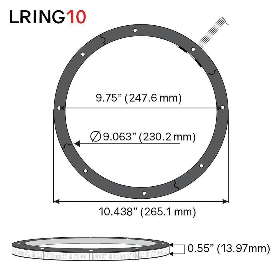 DS18 DS-LRING10 Vision 10 Inch RGB LED Ring for Speaker and Subwoofers DS18
