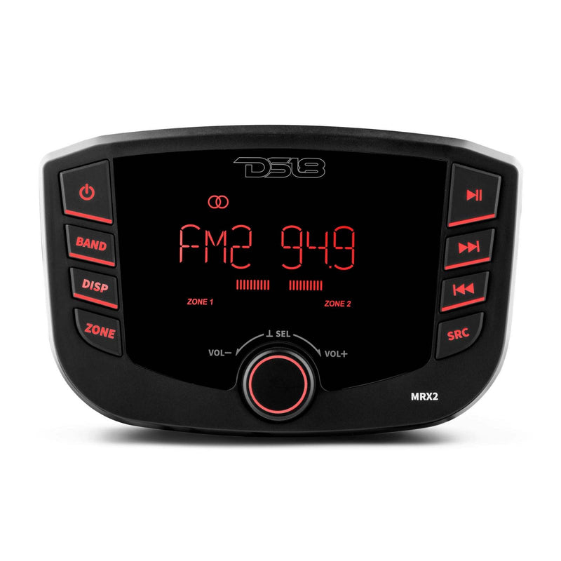 DS18 DS-MRX2 Marine Headunit LCD screen 2 Zones 4 volts Output BT RDS 4X40 Watts DS18