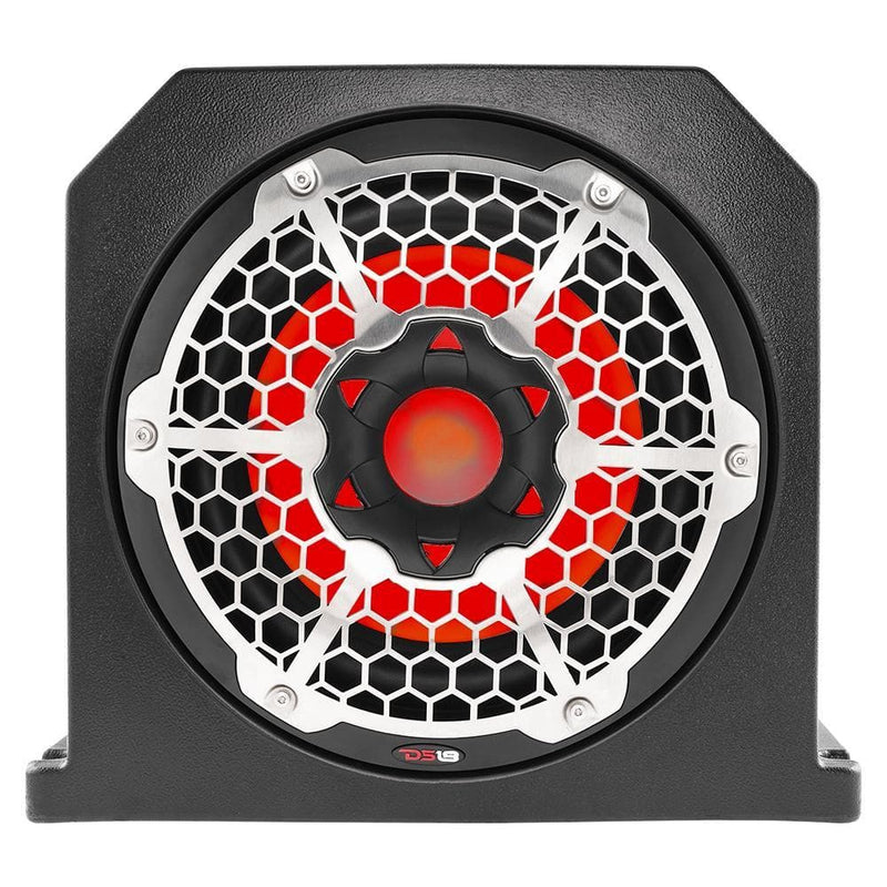DS18 DS-NXL-10SUBLD/BK HYDRO Double Marine Subwoofer Enclosure W/ 10 Inch Subwoofer plus 10 Inch Passive Radiator and Integrated RGB Lights 700 Watts 4-Ohm Black DS18