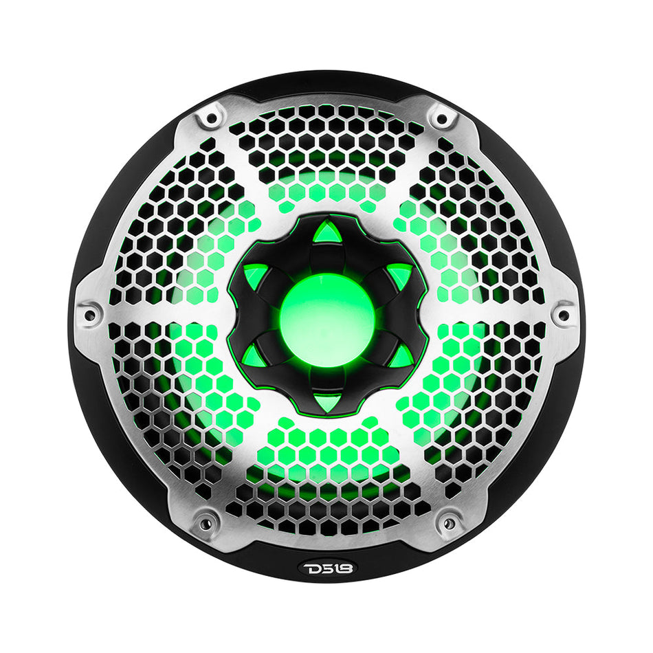DS18 DS-NXL-10SUB/BK HYDRO 10 Inch Marine Subwoofer with Integrated RGB Lights 600 Watts SVC 4-Ohm Black DS18