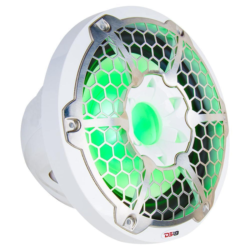 DS18 DS-NXL-12SUB/WH HYDRO 12 Inch Marine Subwoofer W/ Integrated RGB Lights 700 Watts SVC 4-Ohm White DS18
