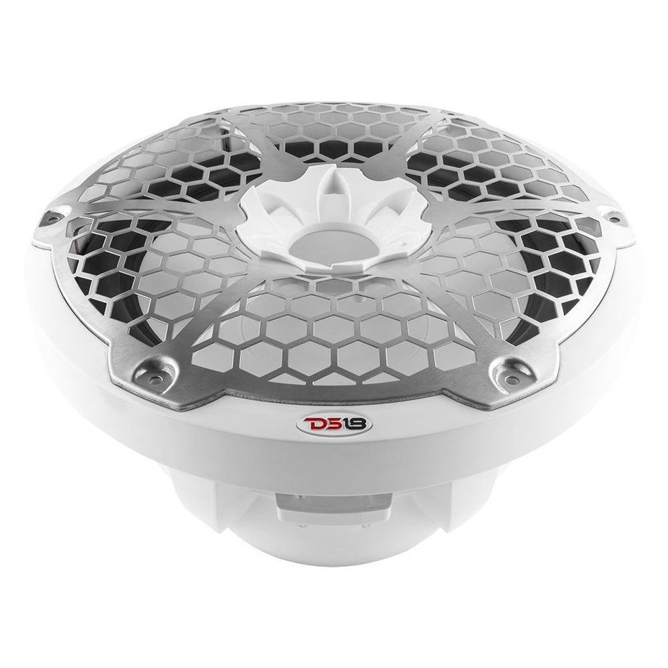 DS18 DS-NXL-12SUB/WH HYDRO 12 Inch Marine Subwoofer W/ Integrated RGB Lights 700 Watts SVC 4-Ohm White DS18