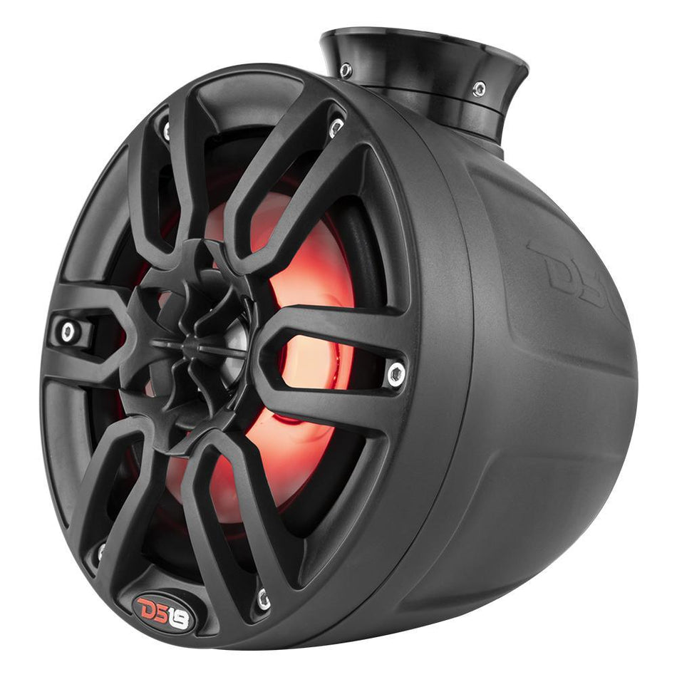 DS18 DS-NXL-PS6BK HYDRO 6.5 Inch Short Marine Towers W/ Flat and Pole Mount RGB LED Lights 300 Watts Black DS18
