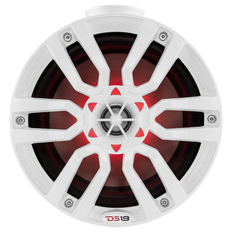 DS18 DS-NXL-PS8W HYDRO 8 Inch Short Marine Towers W/ Flat and Pole Mount RGB LED Lights 375 Watts White DS18