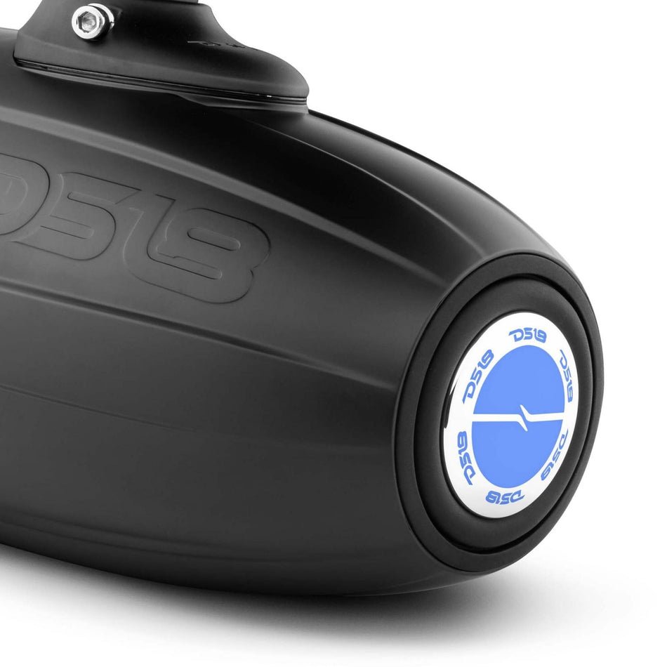 DS18 DS-NXL-X6TPNEO/BK HYDRO 6.5 Inch Neodymium Marine Towers W/ Built-in Passive Radiator 1 Inch Driver and RGB LED Light 450 Watts Black DS18