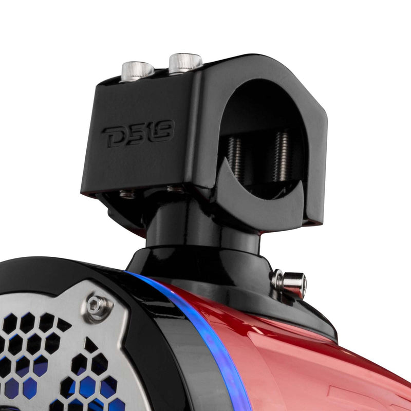 DS18 DS-NXL-X6TPNEO/RD HYDRO 6.5 Inch Neodymium Marine Towers W/ Built-in Passive Radiator 1 Inch Driver and RGB LED Light 450 Watts Red DS18