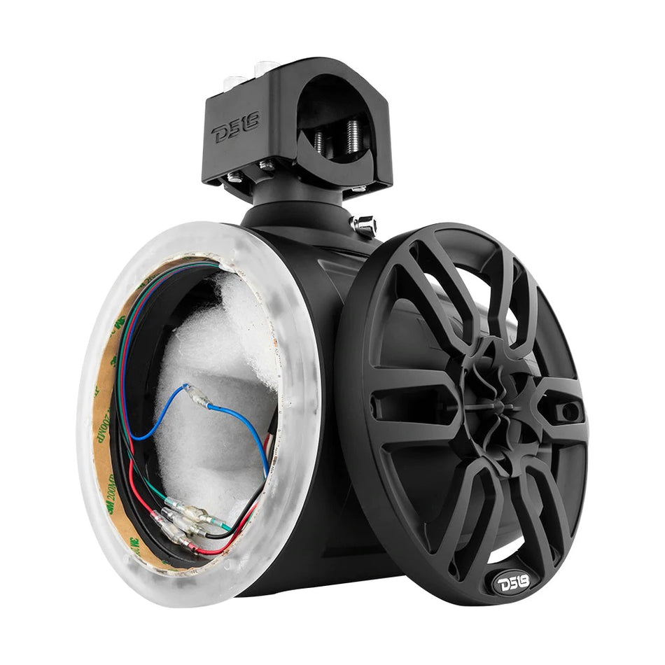 DS18 DS-NXL-X6TP/BK.NS HYDRO 6.5 Inch Marine Tower W/ Integrated RGB LED Lights No Speakers Black DS18