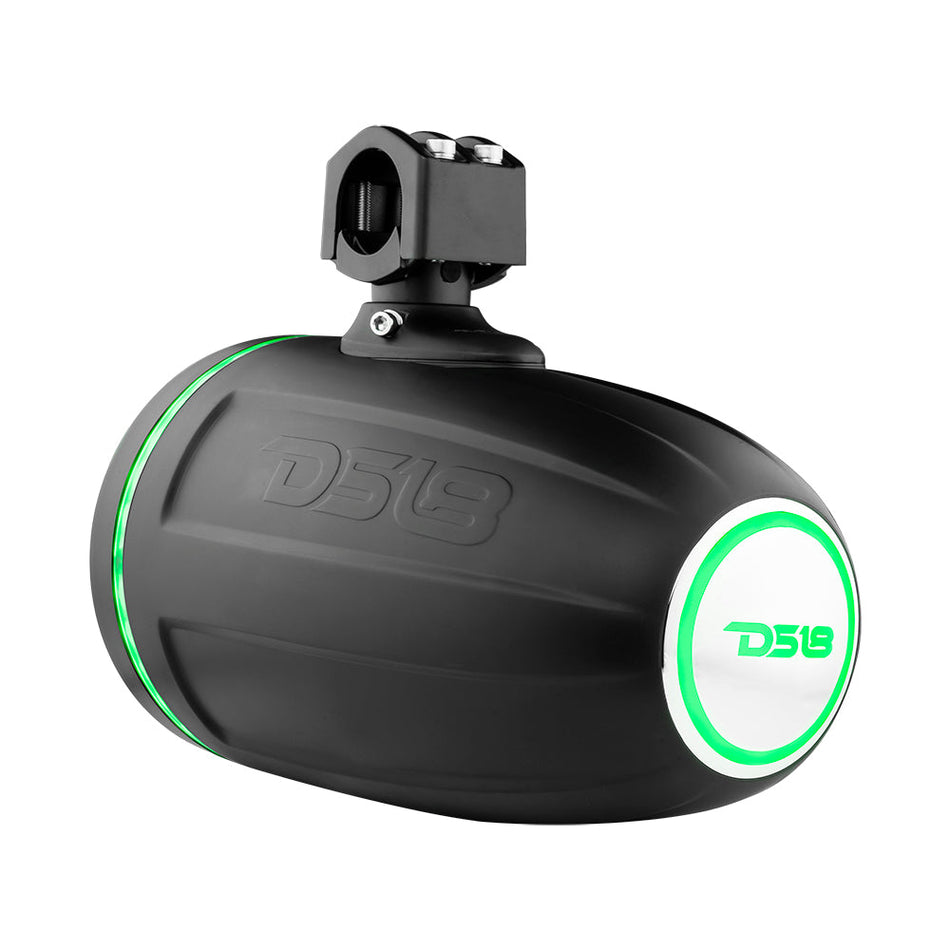 DS18 DS-NXL-X6TP/BK HYDRO 6.5 Inch Marine Towers W/ Integrated RGB LED Lights 300 Watts Black DS18