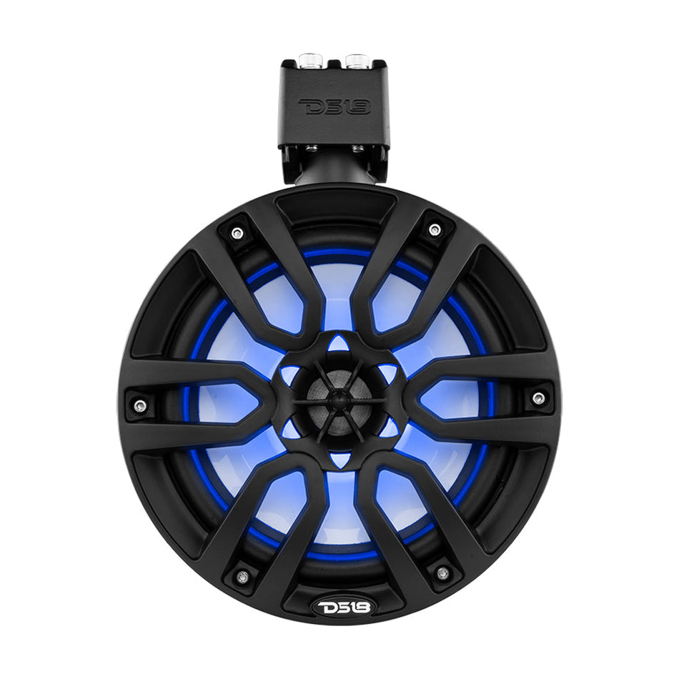 DS18 DS-NXL-X6TP/BK HYDRO 6.5 Inch Marine Towers W/ Integrated RGB LED Lights 300 Watts Black DS18