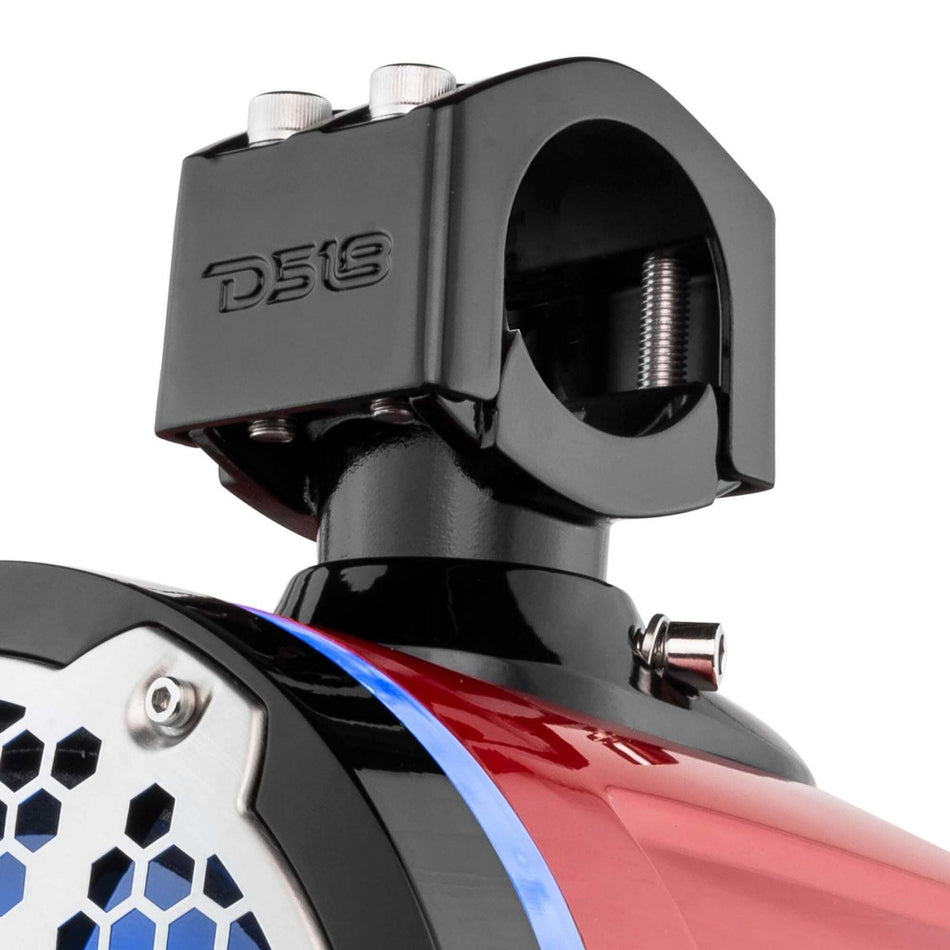 DS18 DS-NXL-X8TPNEO/RD HYDRO 8 Inch Neodymium Marine Towers W/ Built-in Passive Radiator 1 Inch Driver and RGB LED Light 550 Watts Red DS18
