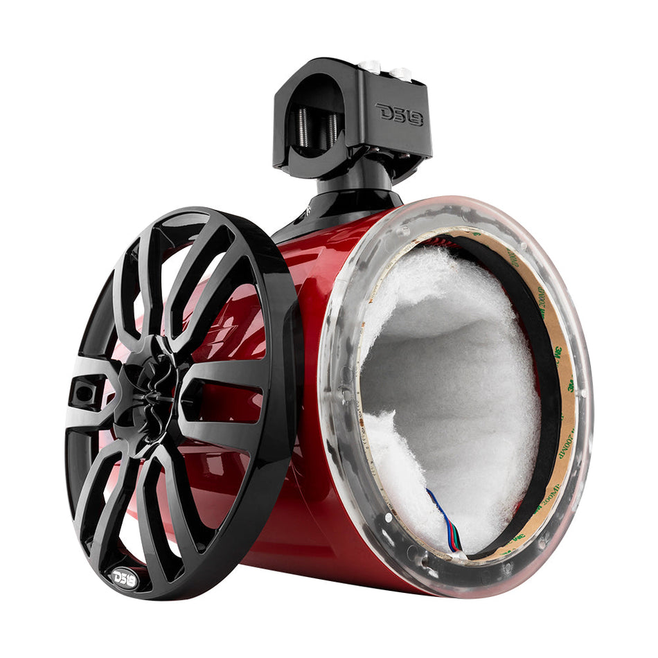 DS18 DS-NXL-X8TP/RD.NS HYDRO 8 Inch Marine Tower W/ Integrated RGB LED Lights No Speakers Red DS18
