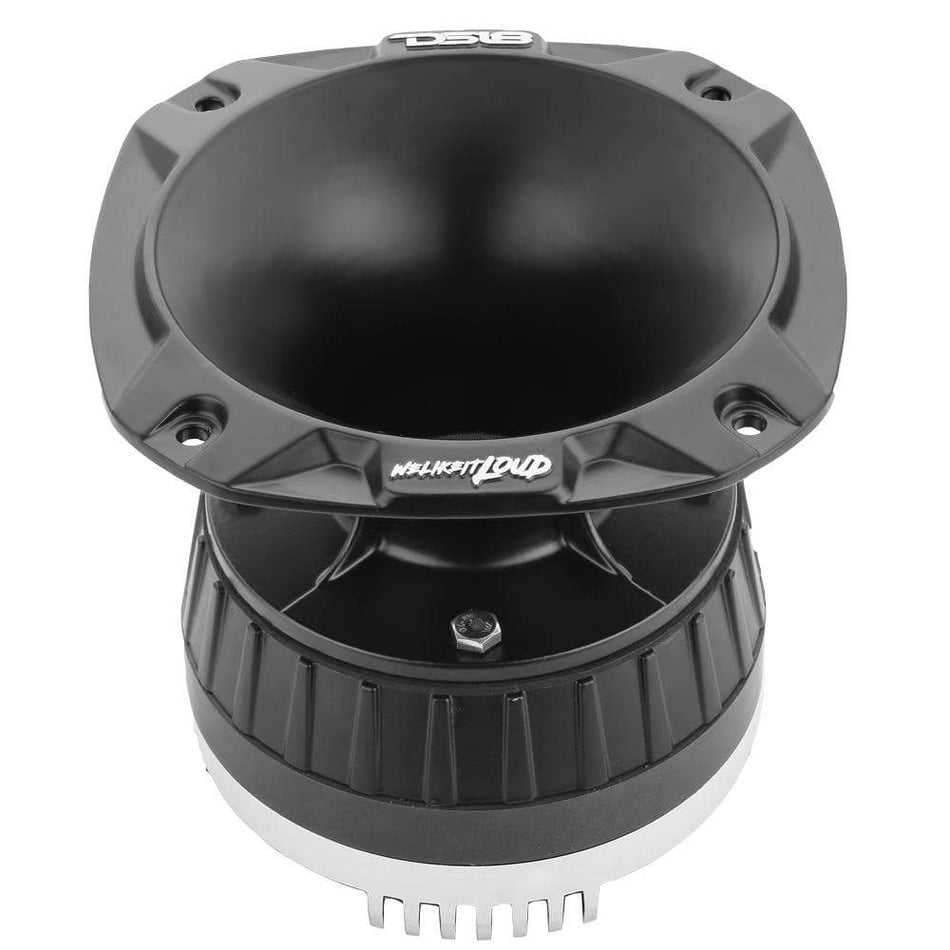DS18 DS-PRO-DKH1XS PRO-D1 2 Inch Bolt On Short Throat Compression Driver W/ Spacer 2 Inch Titanium Voice Coil and PRO-HA52/BK Horn 640 Watts 8-ohm DS18