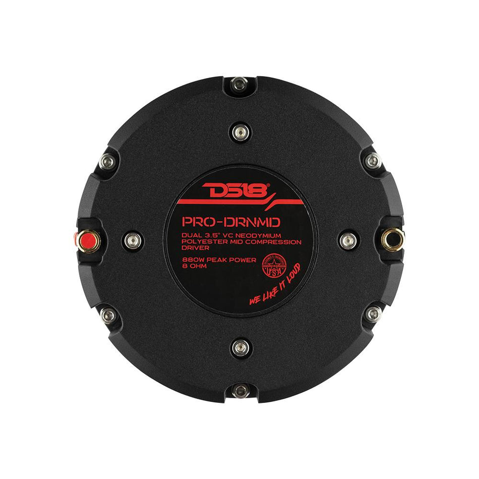 DS18 DS-PRO-DRNMD Pro 2 Inch Bolt on Throat Nedodymium Driver W/ Dual Polymer 2 x 3.5 Inch Voice Coil 880 Watts 123Db 8-Ohm DS18