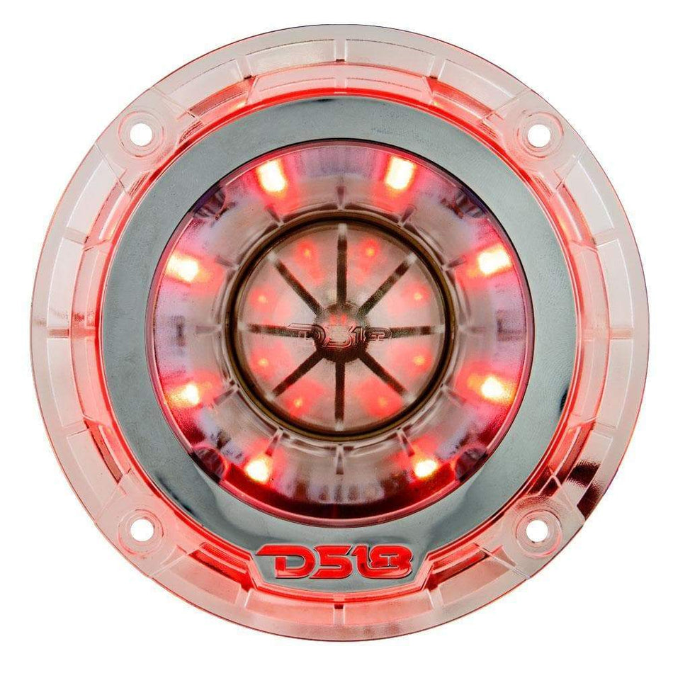 DS18 DS-PRO-TW4L Pro 1.75 Inch VC Titanium Super Bullet Tweeter W/ RGB LED Lights 560 Watts 4-Ohm DS18