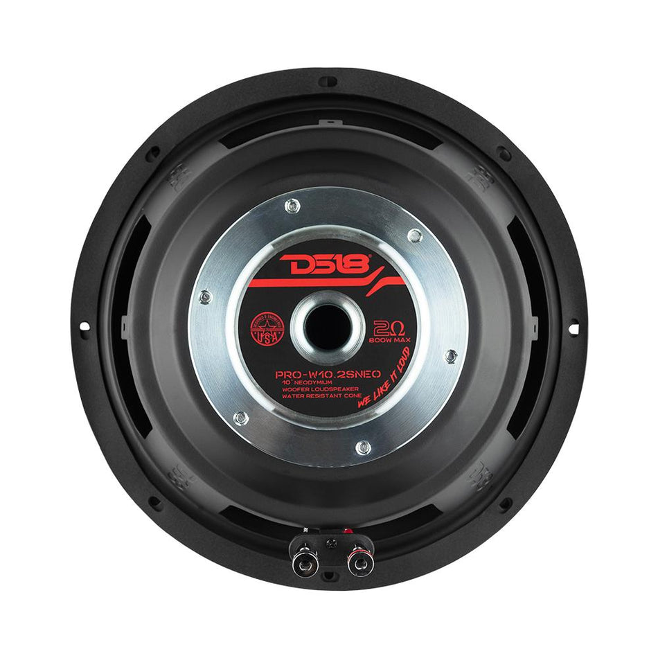 DS18 DS-PRO-W10.2SNEO PRO 10 Inch Water Resistant Cone Neodymium Woofer 2-Ohm Svc DS18