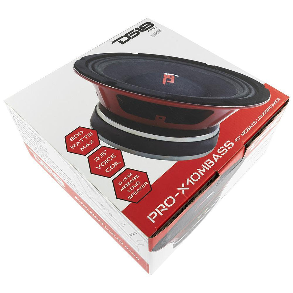 DS18 DS-PRO-X10MBASS PRO-X 10 Inch Mid-Bass Loudspeaker 800 Watts 8-Ohm DS18