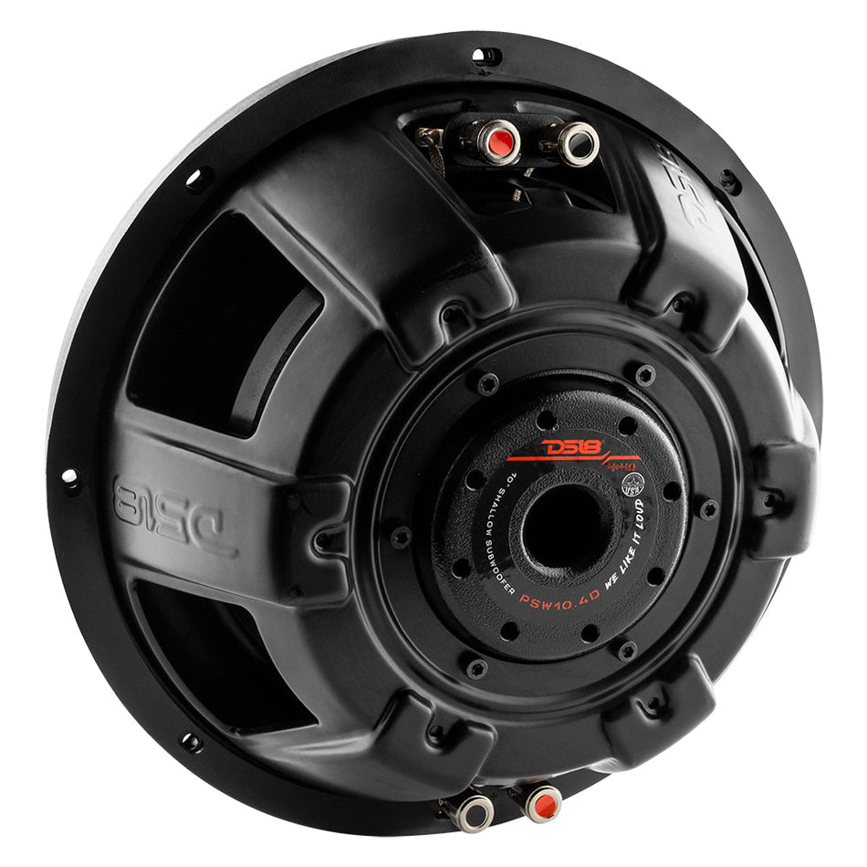 DS18 DS-PSW10.4D PS Shallow Water Resistant 10 Inch Subwoofer 1000 Watts Dvc 4-Ohm (Perfect for Powersports and Motorcycles) DS18
