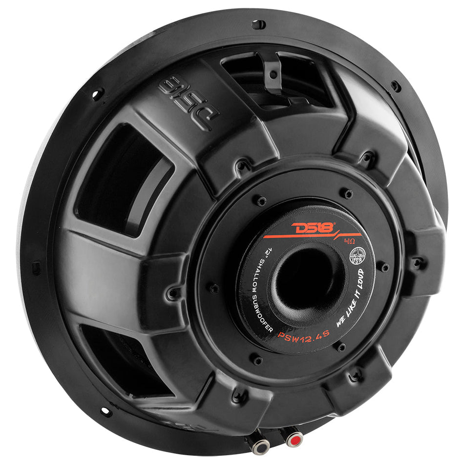 DS18 DS-PSW12.4S PS Shallow Water Resistant 12 Inch Subwoofer 1200 Watts Svc 4-Ohm (Perfect for Powersports and Motorcycles) DS18
