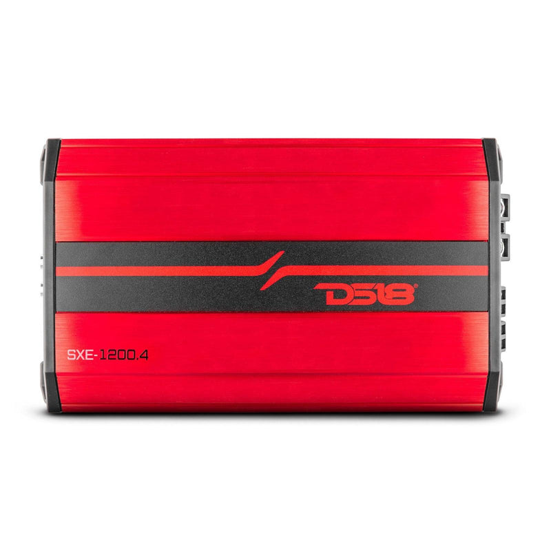 DS18 DS-SXE-1200.4/RD Full-Range Class AB 4-Channel Amplifier 1200 Watts Red DS18