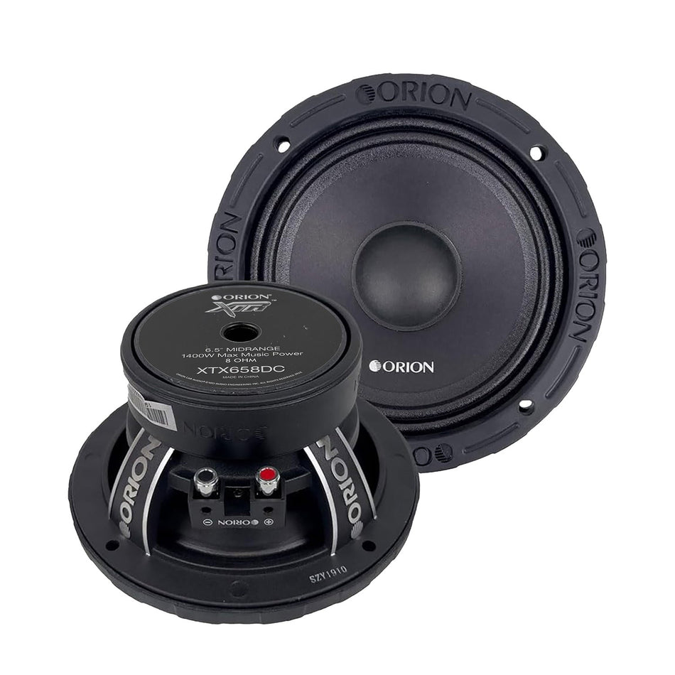 Orion XTR XTX658DC High Efficiency 6.5" Mid-Range Dust Cap Loudspeakers, 1400W Max Power