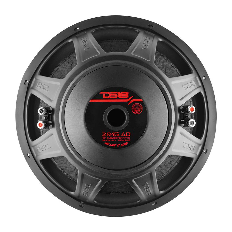 DS18 DS-ZR15.4D ELITE-Z 15 Inch Subwoofer with 1800W Watts DVC 4-Ohm DS18