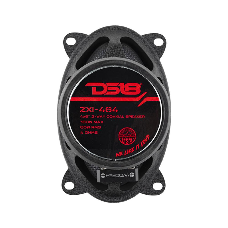 DS18 DS-ZXI-464 ELITE 4x6 Inch 2-Way Coaxial Speakers with Kevlar Cone 120 Watts 4-Ohm DS18 (PAIR)